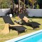 Costway 2PCS Patio Folding Lounge Chair Chaise Recliner Adjustable Stackable W/Armrest